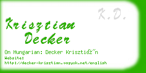 krisztian decker business card